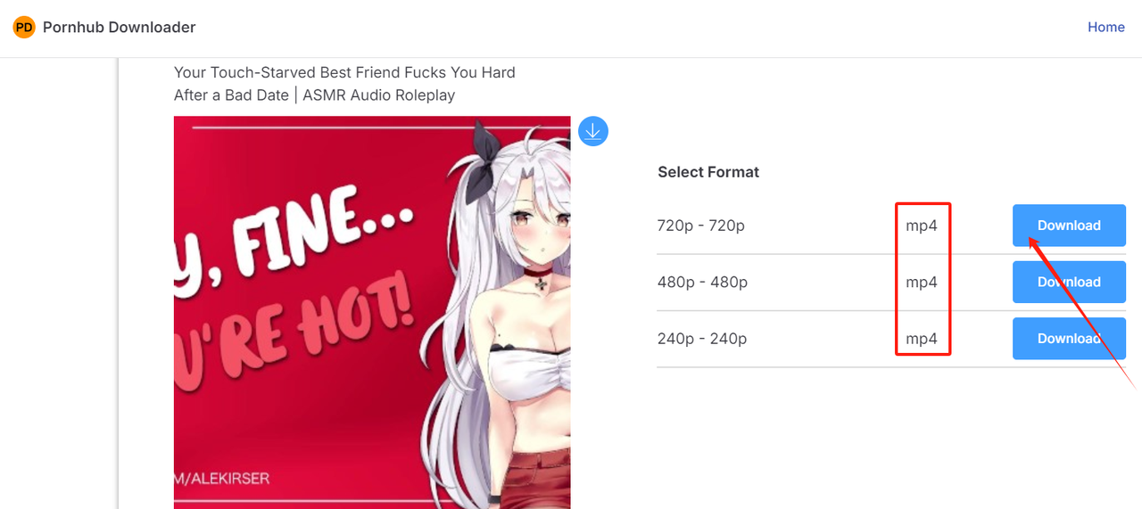 Choose MP4 and Convert