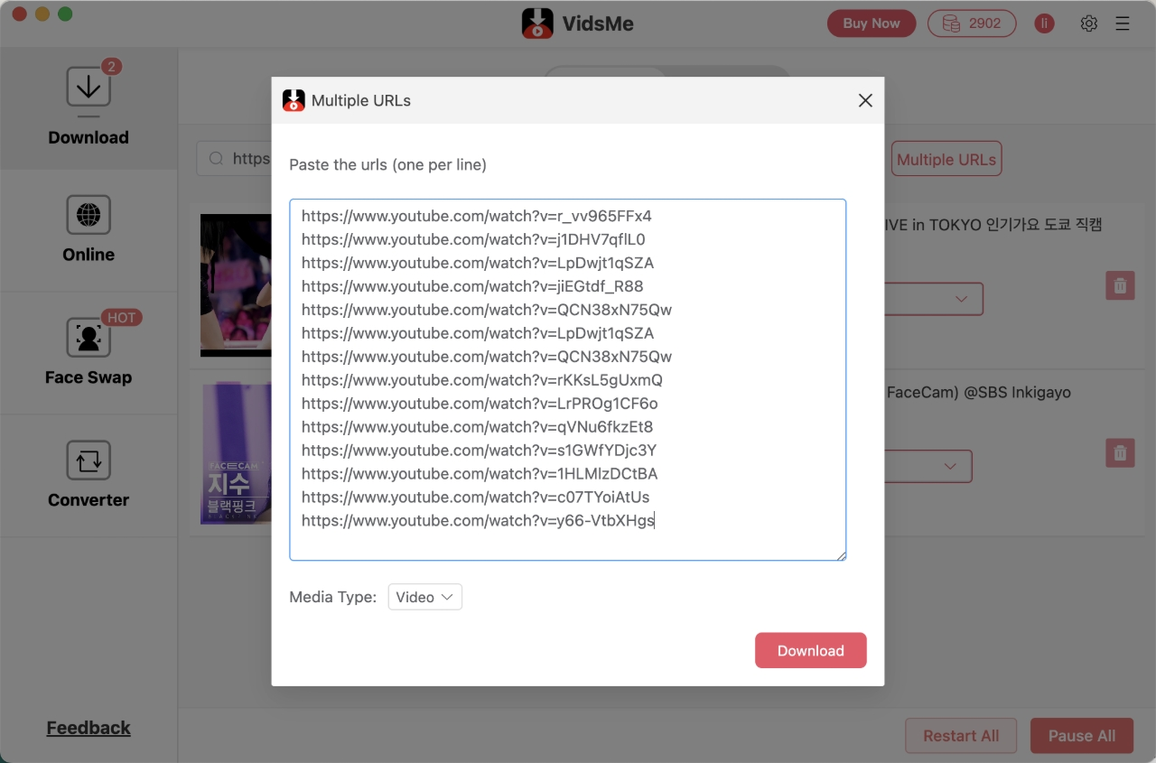 Choose required format